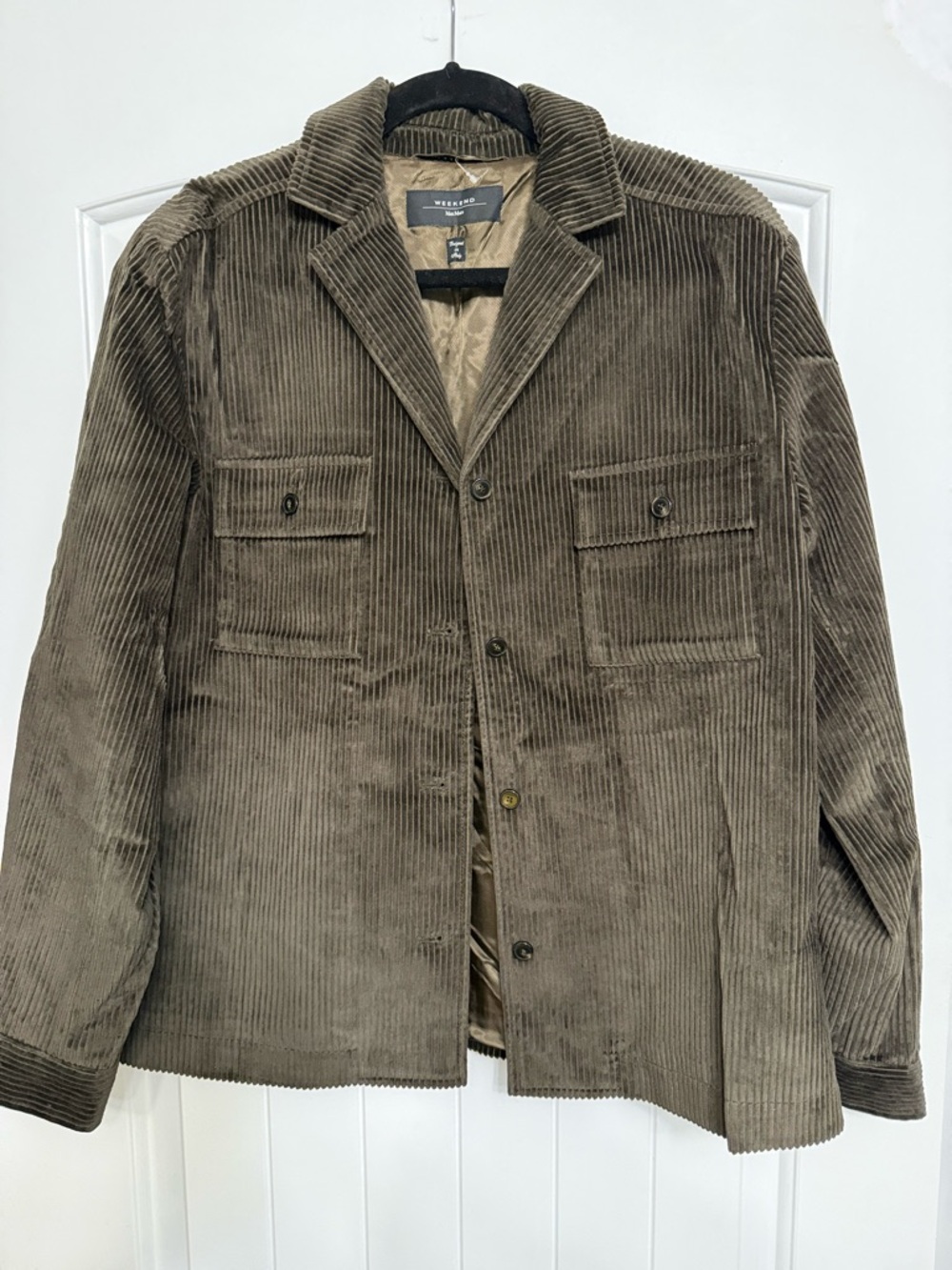 Weekend Max Mara Corduroy Shirt Jacket in Olive